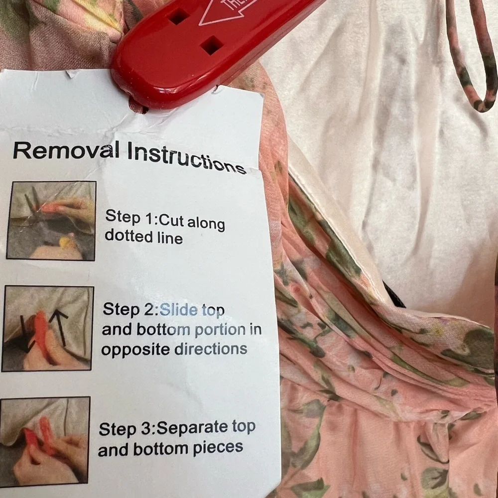 NWT Mac Duggal Spring Preview Tiered Ruffle Floral Cut-Out Chiffon | Pink/Mult - Picture 8 of 9